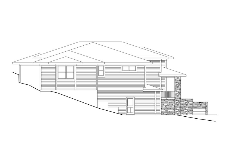 House Blueprint - Exterior - Other Elevation 1 for Prairie House Plan #124-1424 - 4 bed, 3.5 bath