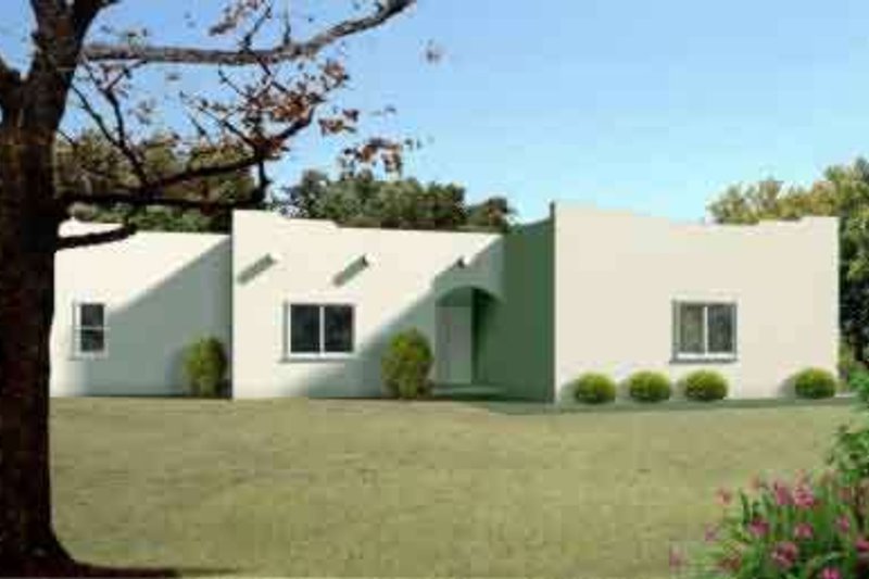 House Design - Adobe / Southwestern Exterior - Front Elevation Plan #1-1369