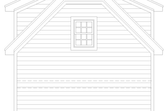 Exterior - Rear Elevation for Colonial House Plan #932-989, 0.5 bath