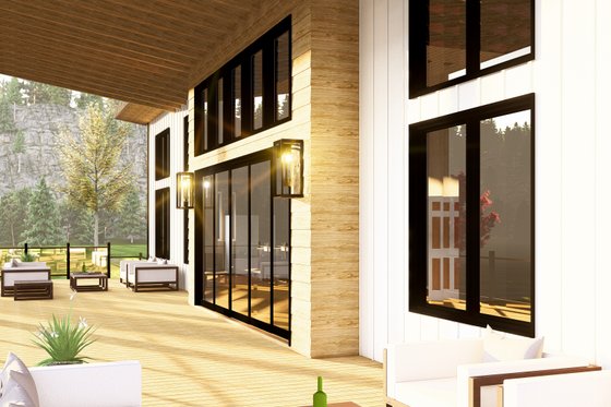 Exterior - Covered Porch for Modern House Plan #1064-323 - 3 bed, 2 bath