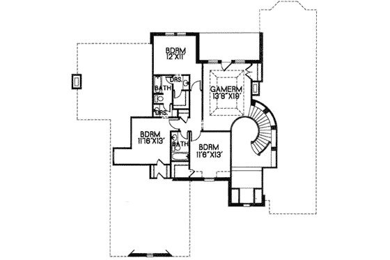 Floor Plan - Upper Floor for European House Plan #141-118 - 5 bed, 4.5 bath