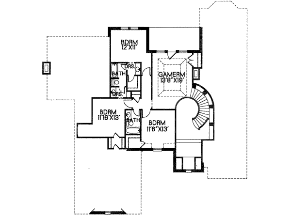 European Floor Plan - Upper Floor Plan #141-118