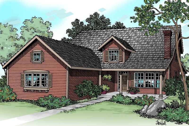 Architectural House Design - Traditional Exterior - Front Elevation Plan #124-346