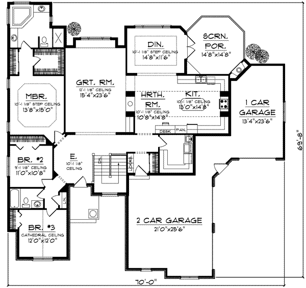 Home Plan - European Floor Plan - Main Floor Plan #70-838
