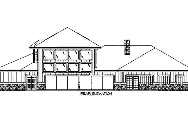 Home Plan - Exterior - Rear Elevation for Ranch House Plan #117-738 - 2 bed, 3.5 bath