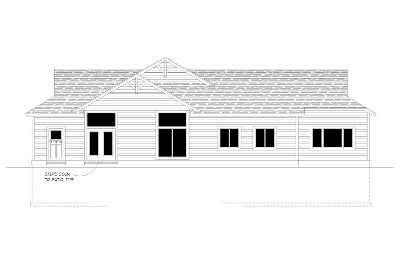 Architectural House Design - Exterior - Rear Elevation for Farmhouse House Plan #112-204 - 3 bed, 2 bath