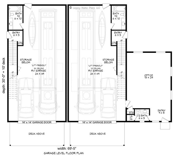 Contemporary Floor Plan - Lower Floor Plan #932-151