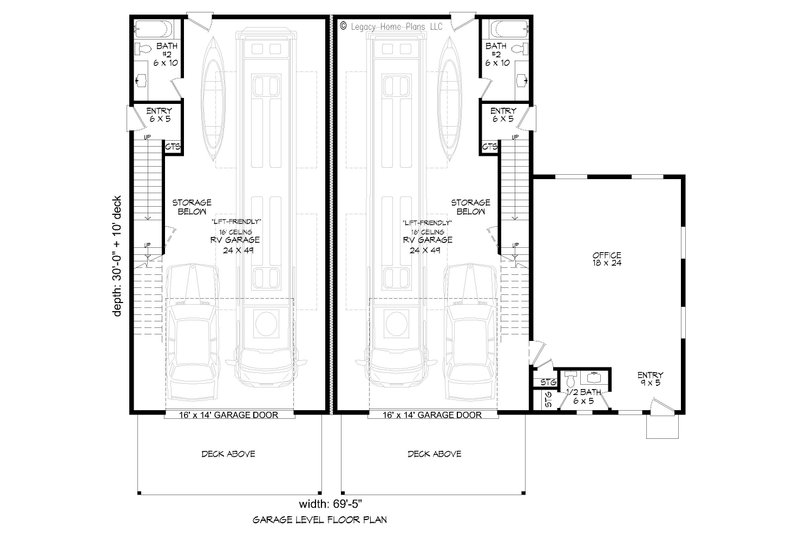 Home Plan - Floor Plan - Lower Floor for Contemporary House Plan #932-151 - 3 bed, 2 bath