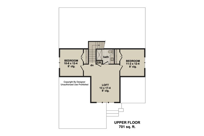 House Plan Design - Floor Plan - Upper Floor for Craftsman House Plan #51-1537 - 3 bed, 2.5 bath