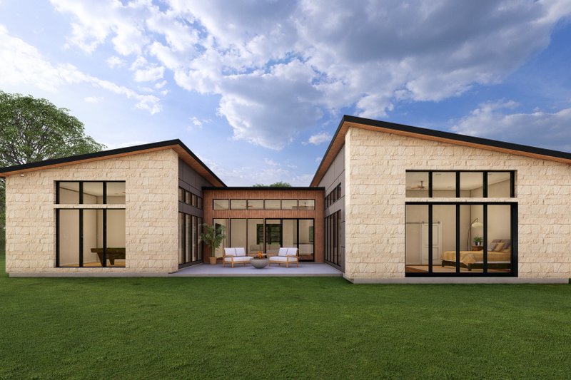 House Blueprint - Exterior - Rear Elevation for Modern House Plan #1127-17 - 3 bed, 2.5 bath