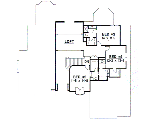 European Floor Plan - Upper Floor Plan #67-310