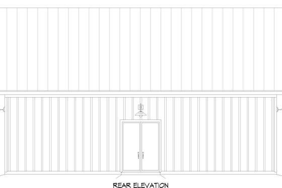 Exterior - Rear Elevation for Farmhouse House Plan #932-800, 0.5 bath