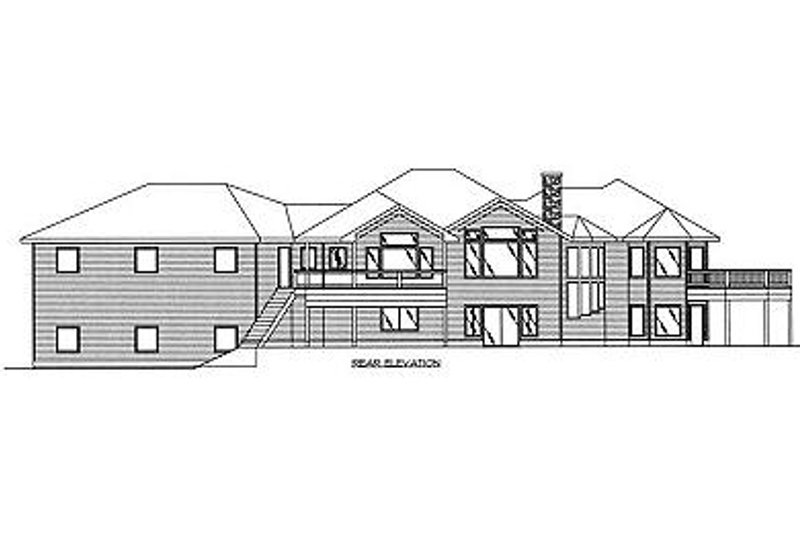 Architectural House Design - Exterior - Rear Elevation for Bungalow House Plan #117-515 - 5 bed, 3.5 bath
