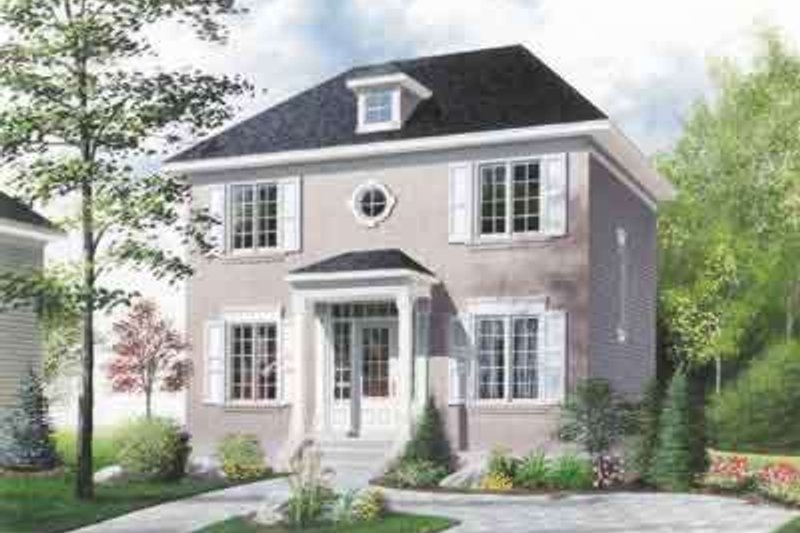 Architectural House Design - Colonial Exterior - Front Elevation Plan #23-256