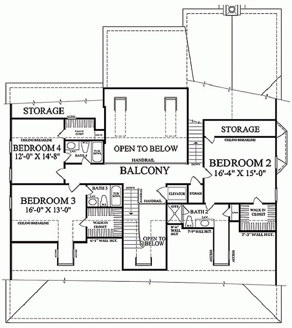 House Design - Colonial Floor Plan - Upper Floor Plan #137-101