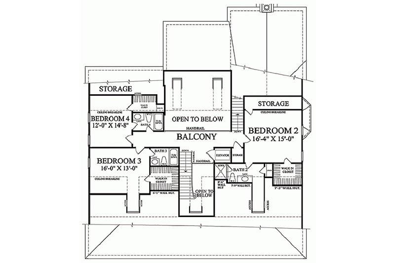 Architectural House Design - Floor Plan - Upper Floor for Colonial House Plan #137-101 - 4 bed, 4.5 bath