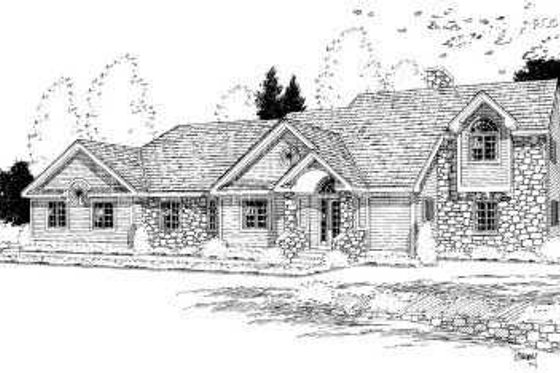 Exterior - Front Elevation for Traditional House Plan #75-136 - 3 bed, 2.5 bath