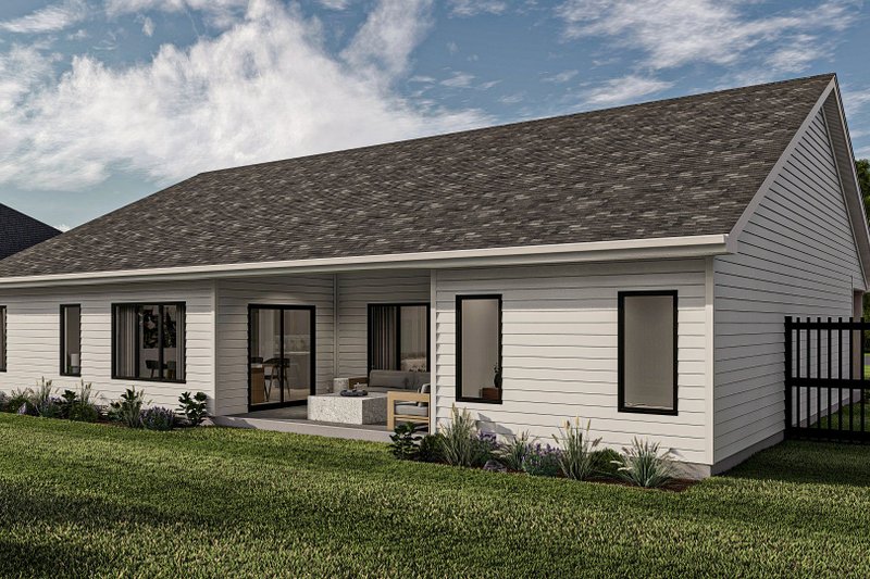 House Design - Exterior - Rear Elevation for Traditional House Plan #455-432 - 3 bed, 2 bath