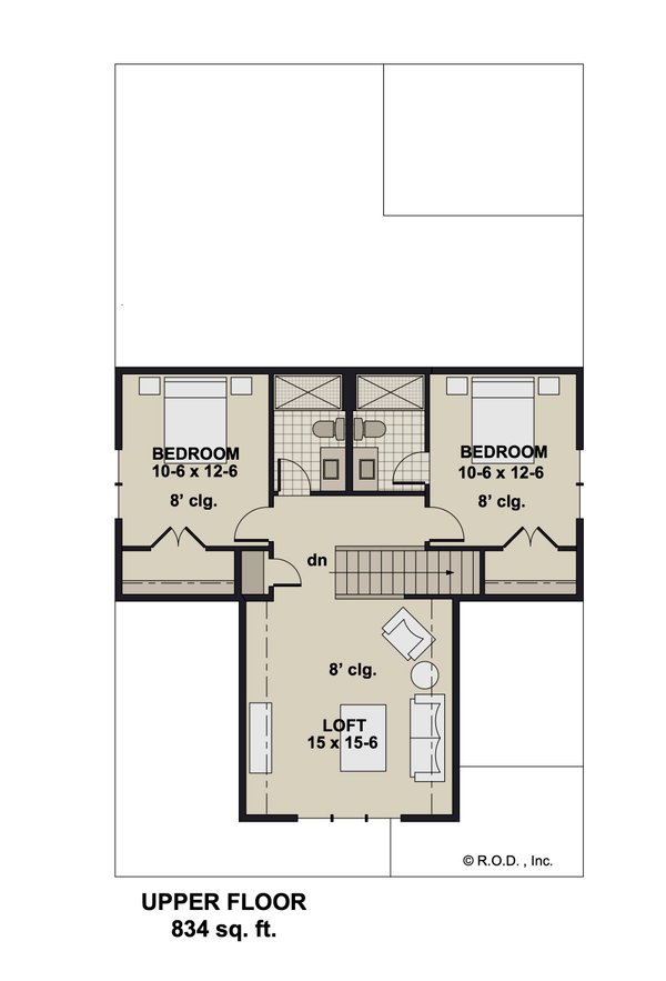Dream House Plan - Farmhouse Floor Plan - Upper Floor Plan #51-1290