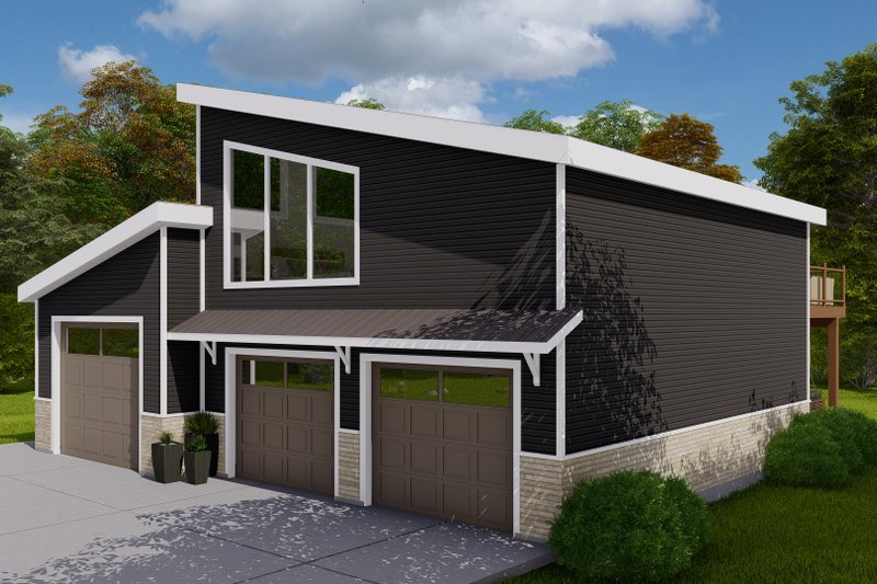 House Blueprint - Exterior - Front Elevation 4 for Modern House Plan #1060-155 - 1 bed, 1.5 bath