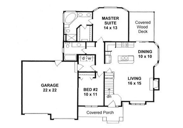 Architectural House Design - Craftsman Floor Plan - Main Floor Plan #58-205