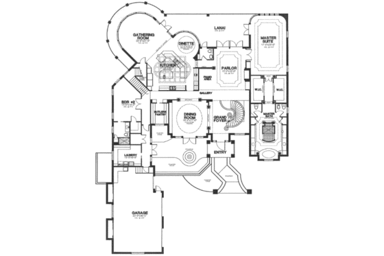 Floor Plan - Main Floor for European House Plan #115-191 - 3 bed, 4.5 bath