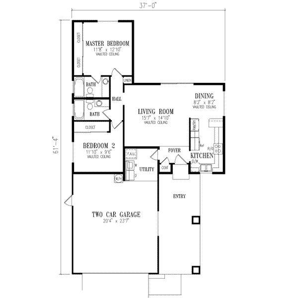 Architectural House Design - Adobe / Southwestern Floor Plan - Main Floor Plan #1-153