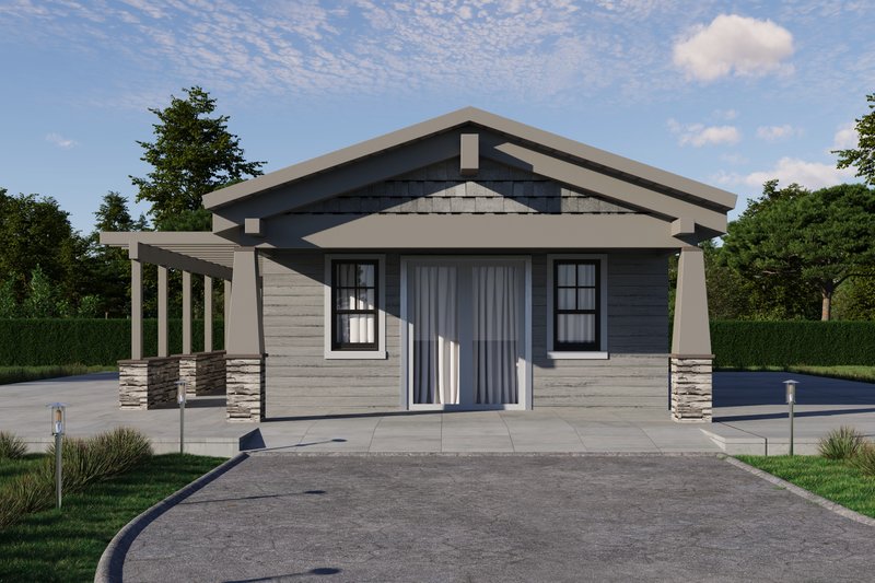 House Blueprint - Exterior - Front Elevation 4 for Craftsman House Plan #1106-87 - 1 bed, 1 bath