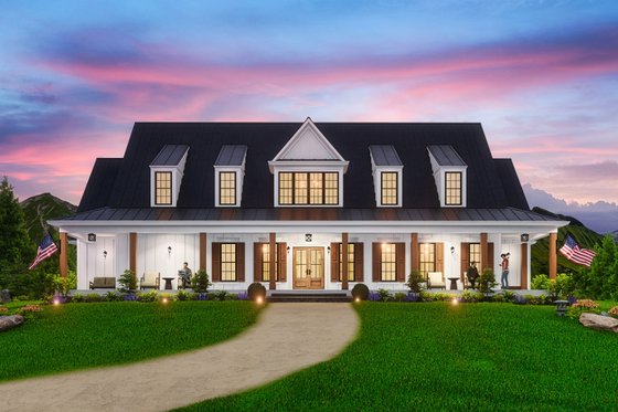 Exterior - Front Elevation for Farmhouse House Plan #54-587 - 3 bed, 3.5 bath