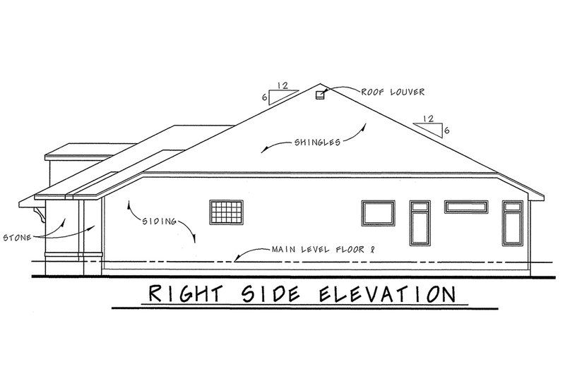 Home Plan - Exterior - Other Elevation 2 for European House Plan #20-2069 - 2 bed, 2 bath
