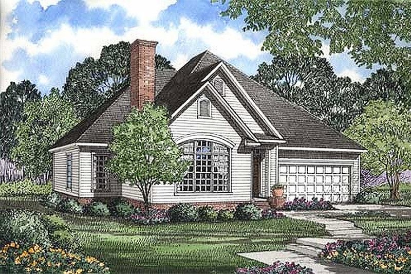 Architectural House Design - Exterior - Front Elevation 3 for European House Plan #17-1006 - 3 bed, 2 bath