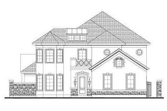 Exterior - Front Elevation for European House Plan #411-885 - 4 bed, 3.5 bath