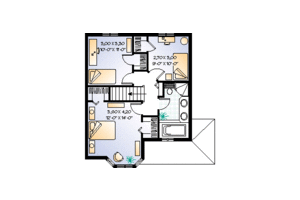Floor Plan - Upper Floor for Victorian House Plan #23-260 - 3 bed, 1.5 bath
