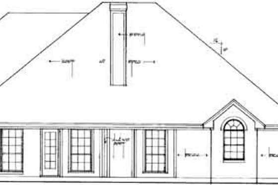 Exterior - Rear Elevation for European House Plan #42-139 - 4 bed, 3 bath
