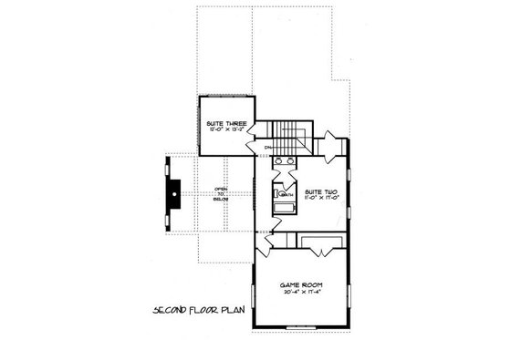 Floor Plan - Upper Floor for Tudor House Plan #413-137 - 4 bed, 2.5 bath