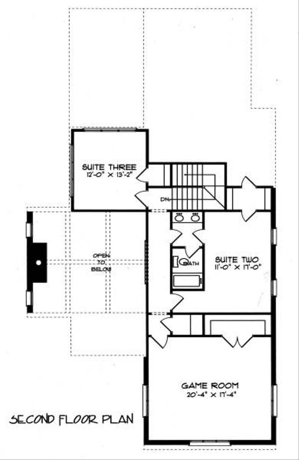 Architectural House Design - Tudor Floor Plan - Upper Floor Plan #413-137