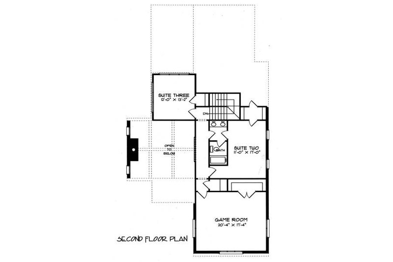 Dream House Plan - Floor Plan - Upper Floor for Tudor House Plan #413-137 - 4 bed, 2.5 bath