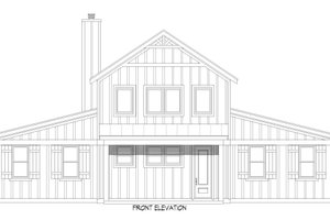 Exterior - Front Elevation 3 for Barndominium House Plan #932-1133 - 3 bed, 2 bath