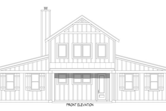 Exterior - Front Elevation 3 for Barndominium House Plan #932-1133 - 3 bed, 2 bath