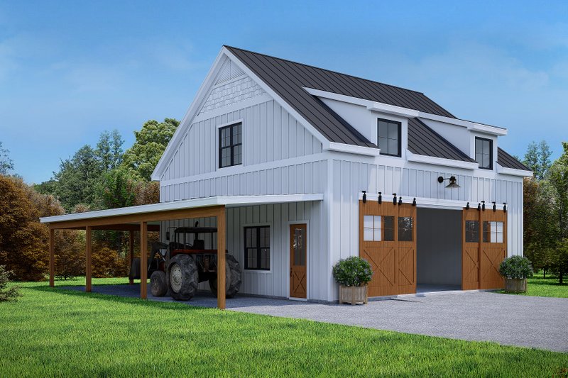 House Blueprint - Farmhouse Exterior - Front Elevation Plan #932-1002