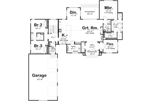 Floor Plan - Main Floor for Modern House Plan #455-369 - 3 bed, 2.5 bath
