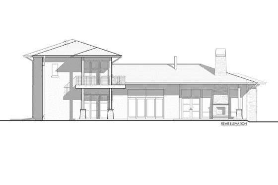 Exterior - Rear Elevation 4 for Contemporary House Plan #1042-21 - 3 bed, 3.5 bath