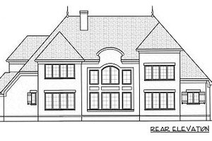 Exterior - Rear Elevation for European House Plan #413-147 - 4 bed, 3.5 bath