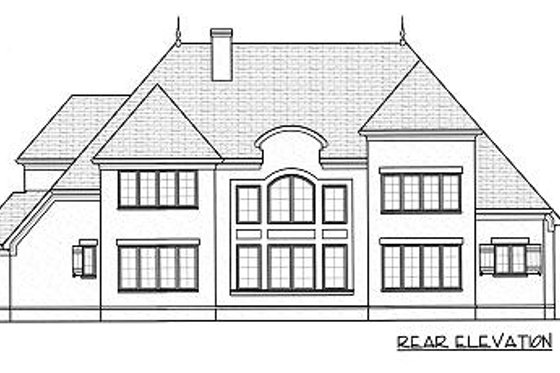 Exterior - Rear Elevation for European House Plan #413-147 - 4 bed, 3.5 bath