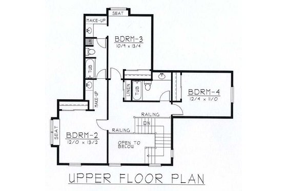 Floor Plan - Upper Floor for Craftsman House Plan #112-146 - 5 bed, 4 bath