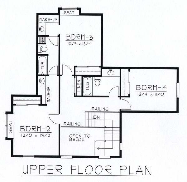 Craftsman Floor Plan - Upper Floor Plan #112-146