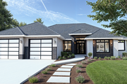 Modern Style House Plan - 4 Beds 3 Baths 2004 Sq/Ft Plan #1109-9 Exterior 
