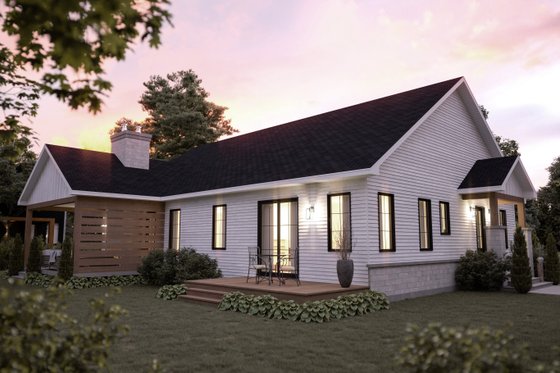 Exterior - Rear Elevation 2 for Farmhouse House Plan #23-2396 - 4 bed, 2 bath