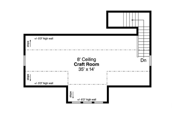 Floor Plan - Upper Floor for Cottage House Plan #124-1323, 0 bath