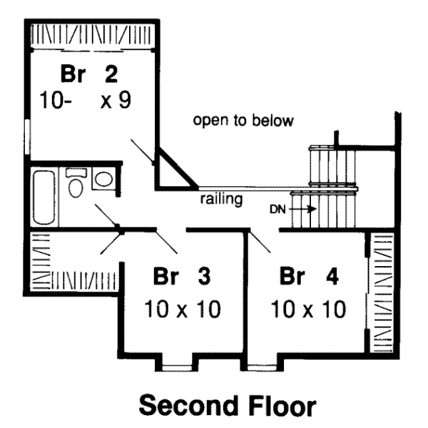 Traditional Floor Plan - Upper Floor Plan #312-376